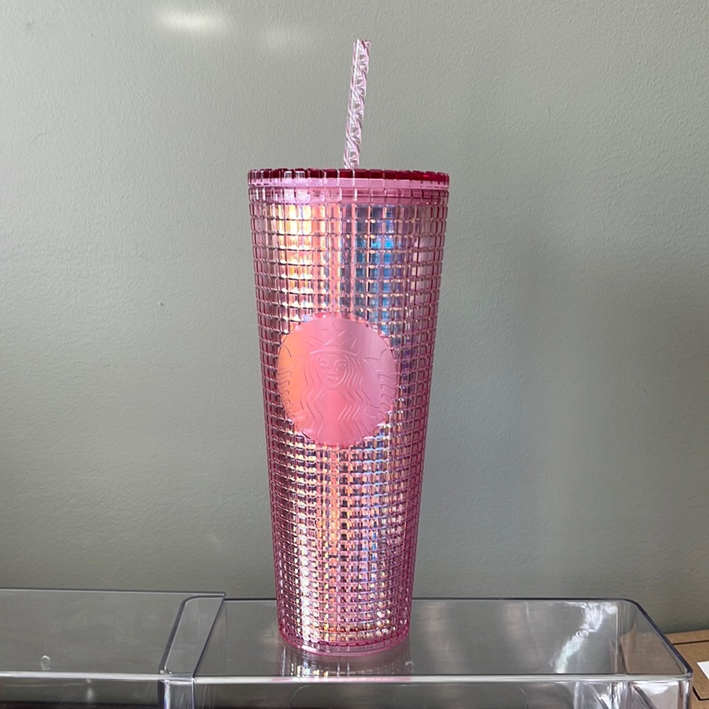 BNWT Starbucks pink gridded venti tumbler